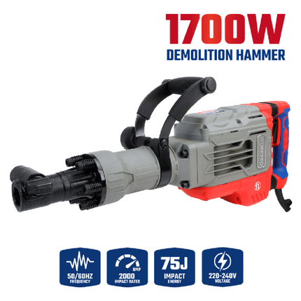1700W Demolition Hammer from WORKPRO (WP470607)