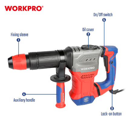 WorkPro 1300W 15J Demolition Hammer (WP470608CE)