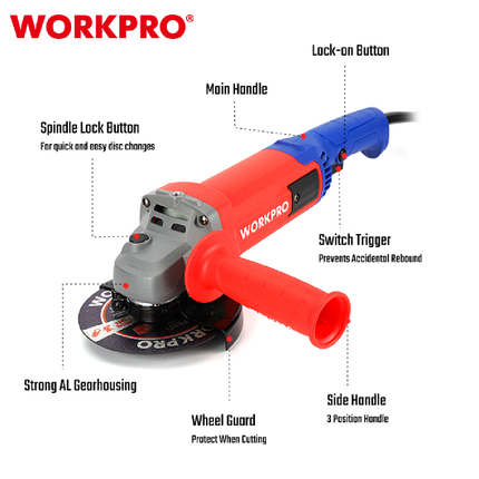 Angle Grinder 1300W 5 Inch from WorkPro (WP472001)
