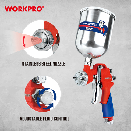 Workpro 600ml Top Pot Spray Gun (WP512001)