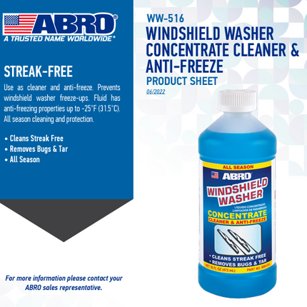 منظف زجاج السيارة ومضاد التجمد المركز ABRO