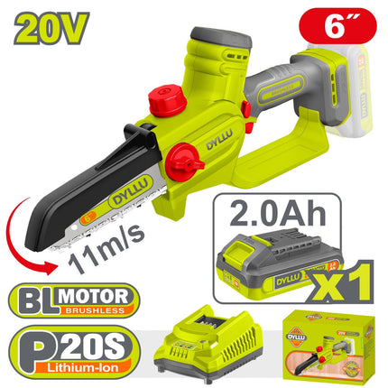 منشار تقليم شحن 6" ديلو مع بطارية وشاحن