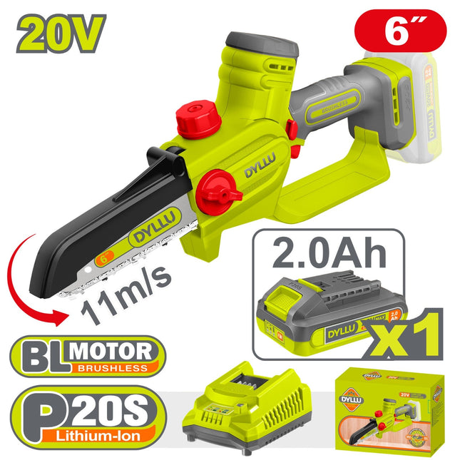 منشار تقليم شحن 6" ديلو مع بطارية وشاحن