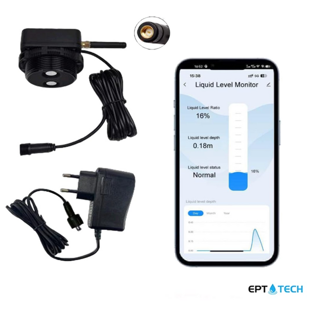 WiFi Tank Level Sensor | Stainless | External Antenna | EPTech.WiFi.Plus