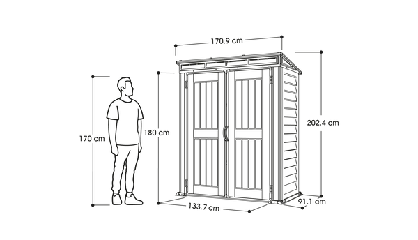 صندوق تخزين خارجي من كوزموبلاست 2 * 1.7 متر