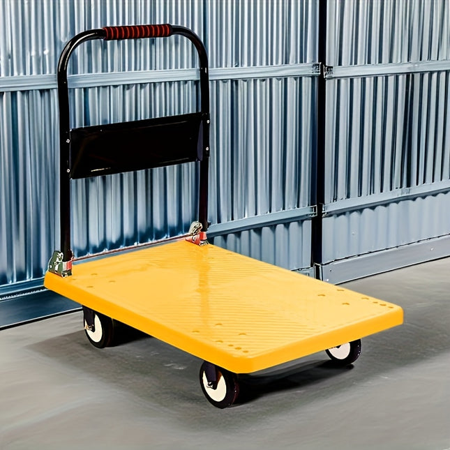 عرباي مسطحة بلاستيك 300كغ لون اصفر