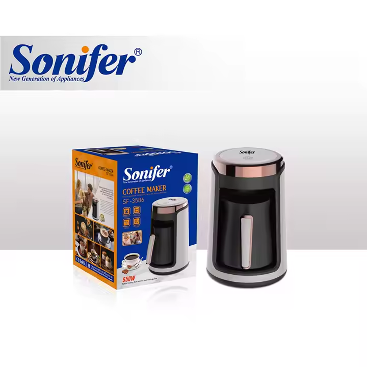ماكينة صنع القهوة التركية تعمل باللمس بقوة 550 واط ماركة Sonifer | Sonifer ماكينة صنع القهوة التركية تعمل باللمس بقوة 550 واط ماركة Sonifer | Sonifer