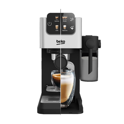 ماكينة تحضير قهوة الإسبريسو ولاتيه والكابتشينو 15 بار بقوة 1628 واط ماركة BEKO