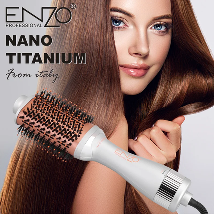 فرشاة تجفيف الشعر الاحترافية تقنية نانو تيتانيوم بقوة 1500 واط ماركة ENZO