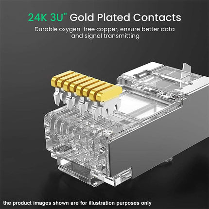 UGREEN Cat 7 Shielded Modular Plug Gold-plated 50U (10 pcs) | 50634