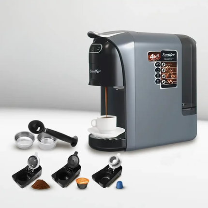 ماكينة قهوة تدعم الكبسولات والقهوة المطحونة 4 بـ 1 بمضخة ضغط عالية 19 بار ماركة Sonifer