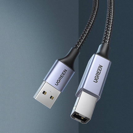 كابل طابعة من يوجرين كيس USB A ذكر إلى USB B 2.0 مع مضفر أسود /US369