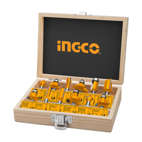 12-piece 12mm Formica router bit set - Ingco