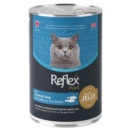 Reflex Plus Chunks in Jelly with Trout & Tuna Adult Cat Food