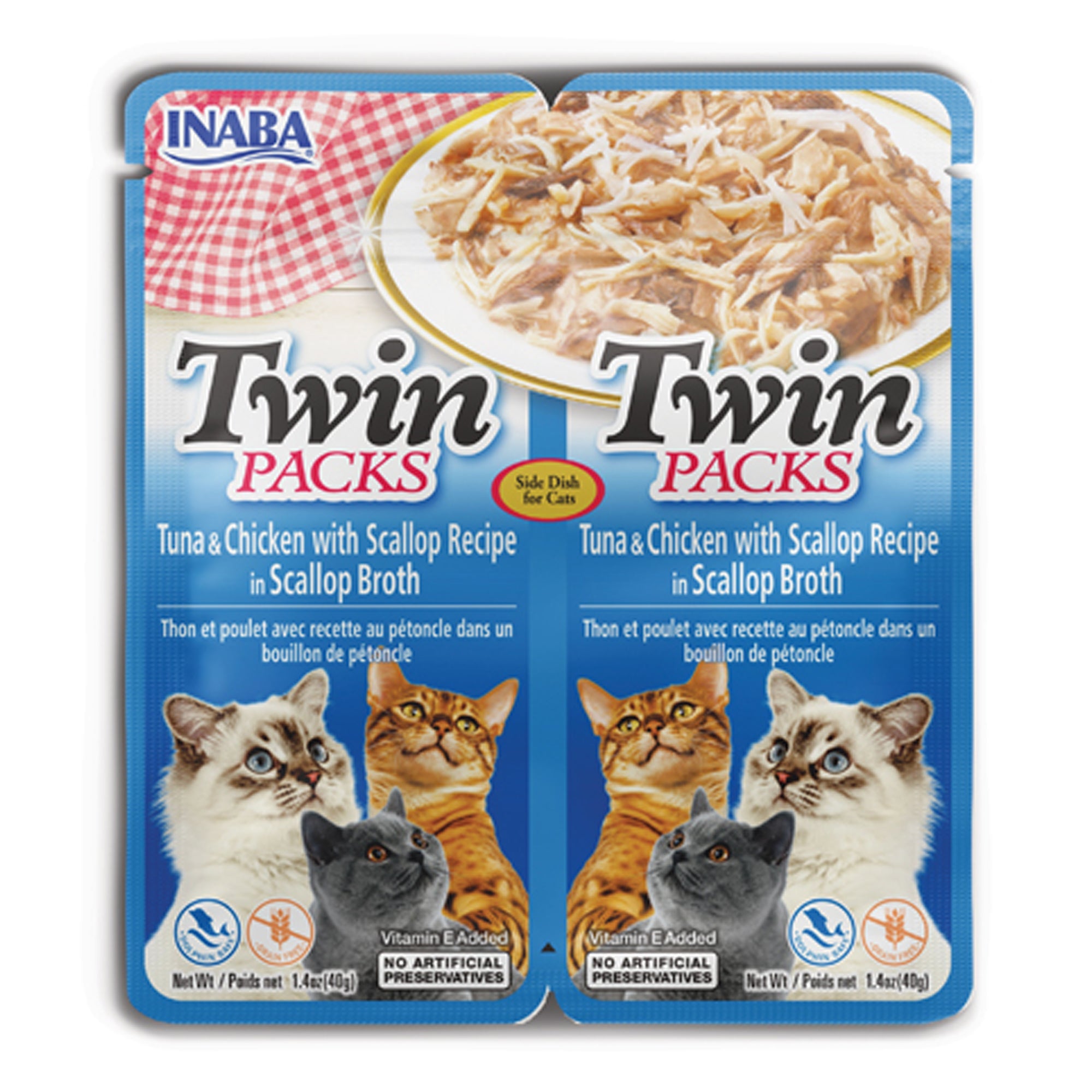 Inaba Twin Packs Tuna & Chicken Recipe in Scallop Broth |