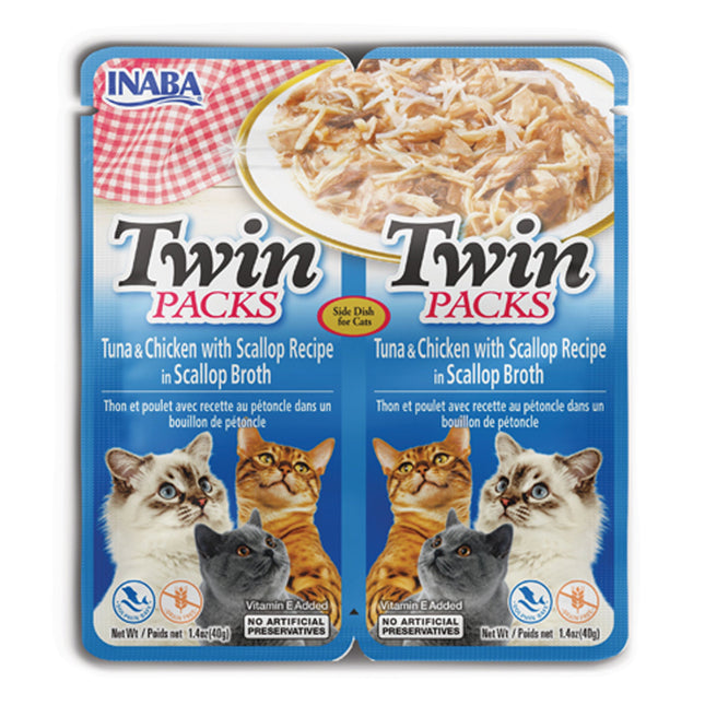 Inaba Twin Packs Tuna & Chicken Recipe in Scallop Broth
