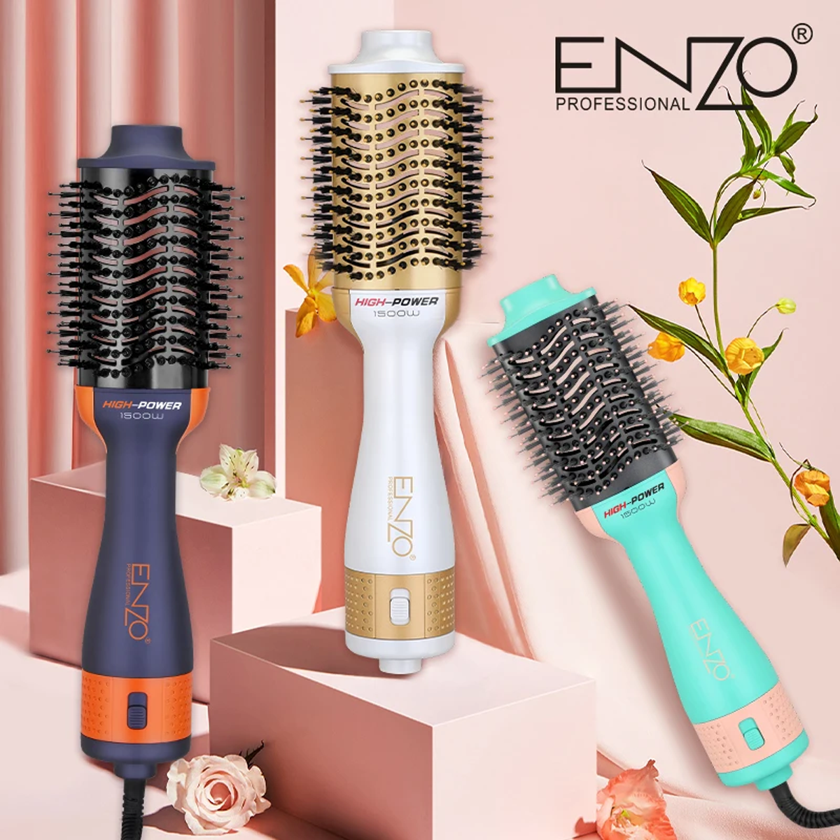 فرشاة تصفيف الشعر متعددة الاستخدامات بقوة 1500 واط ماركة ENZO | ENZO فرشاة تصفيف الشعر متعددة الاستخدامات بقوة 1500 واط ماركة ENZO | ENZO