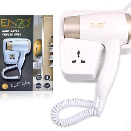 سشوار مجفف الشعر مع قاعد يثبت على الحائط بـ قوة "3000 واط" ماركة ENZO الايطالية