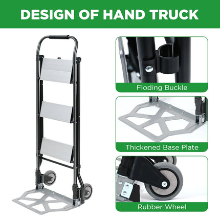 عرباية نقل مع سلم المنيوم على عجلات