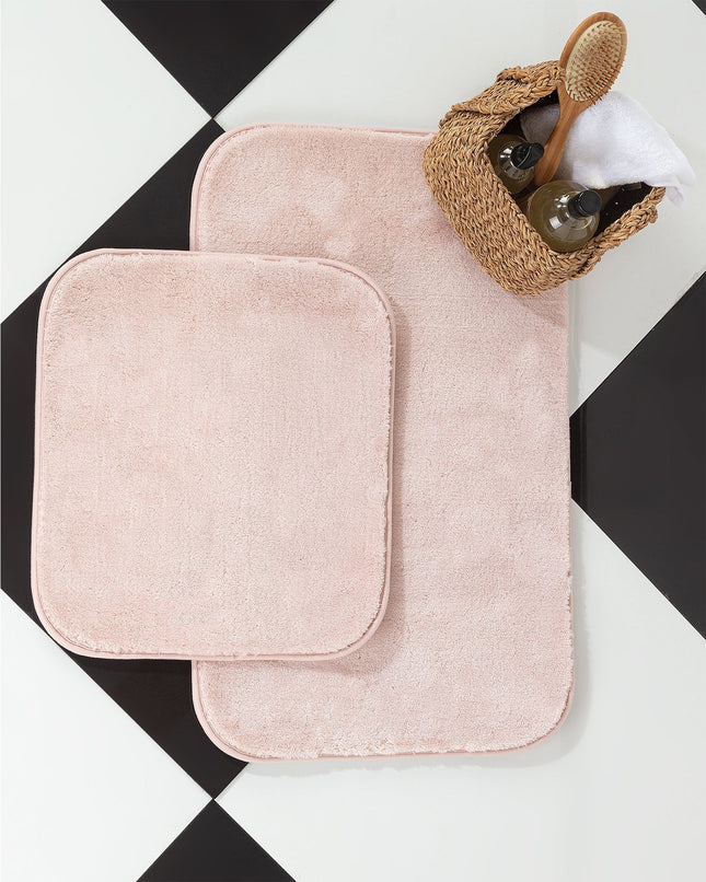 Carol 2-Piece Bath Mat Set in Powder - Soft and Anti-Slip
