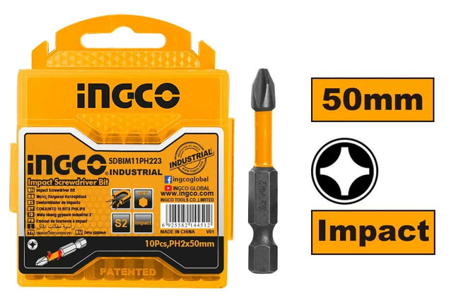 Impact Phillips Screwdriver Bit Set 5cm / PH2 - Ingco