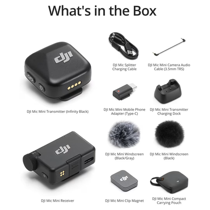 ميكروفون DJI لاسلكي للموبايل – Mic Mini بصوت احترافي وعزل ضوضاء ومدى 400 متر
