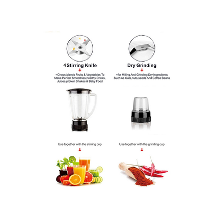 خلاط ومفرمة ومطحنة 3 بـ  1 متعدد الوظائف بقوة 400 واط ماركة SONIFER