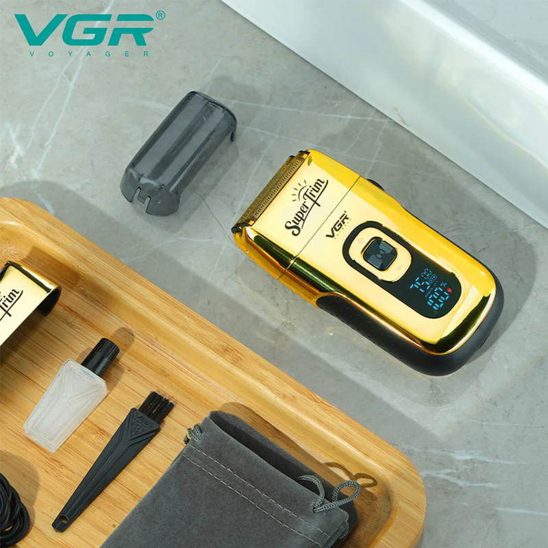 ماكينة حلاقة بشفرتين مزدوجتين من الستانلس ستيل لحلاقة وتشذيب الذقن - VGR | VGR ماكينة حلاقة بشفرتين مزدوجتين من الستانلس ستيل لحلاقة وتشذيب الذقن - VGR | VGR