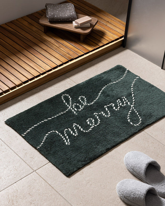 Espritmer Luxury Bath Mat Green/White Absorbent