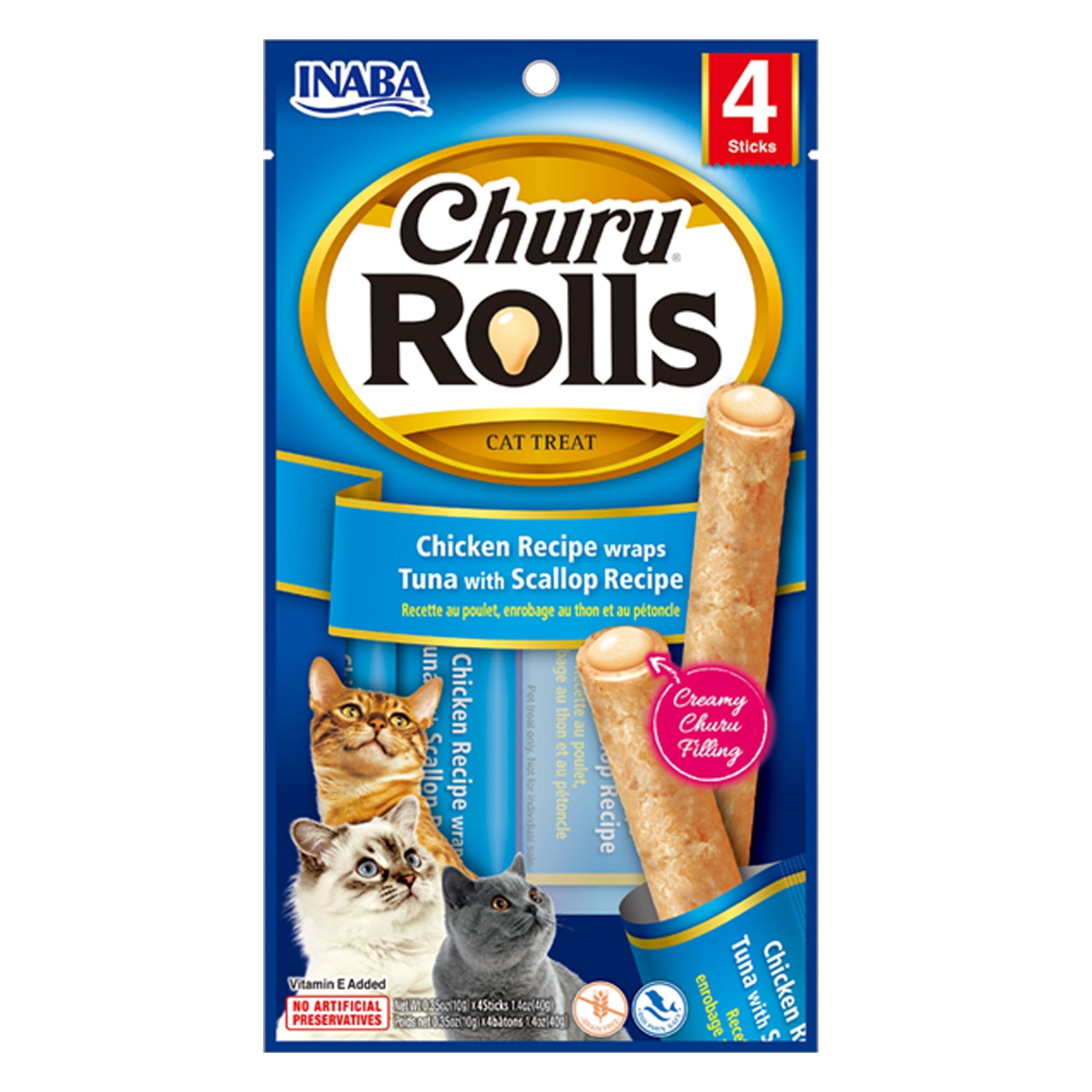 Inaba Churu Rolls Chicken wrap Tuna & Scallop recipe |