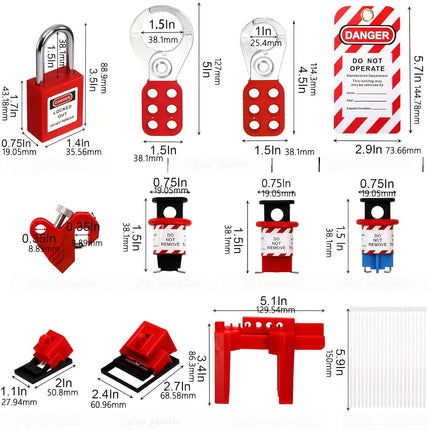 صندوق كامل لاقفال اللوتو لصيانة المصانع كما في الصورة تماما