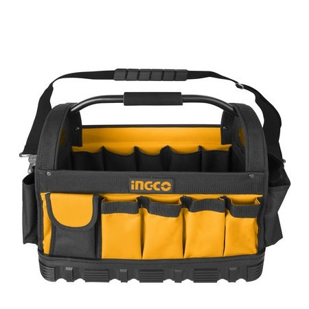 INGCO 16-inch Canvas Tool Bag with 21 Pockets and Comfortable Padded Shoulder Strap for Easy Use