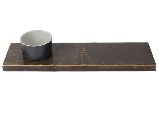 Creative Tops Naturals CUISINE Set of serving board with a ceramic dish