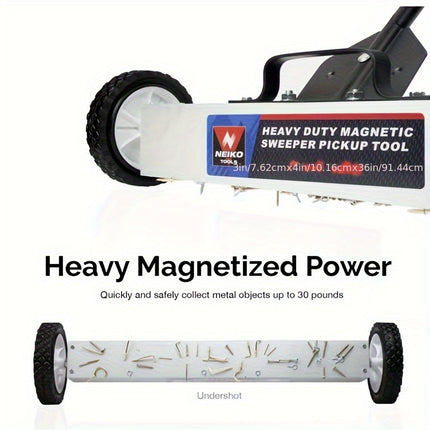 مكنسة أرضية مغناطيسية يدوية بطول 36 بوصة