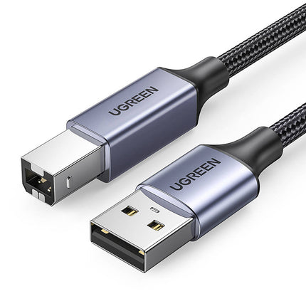 كابل طابعة من يوجرين كيس USB A ذكر إلى USB B 2.0 مع مضفر أسود /US369
