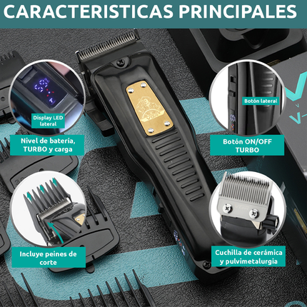 ماكينة حلاقة رجالية احترافية للشعر مع 8 أمشاط مختلفة ماركة vgr