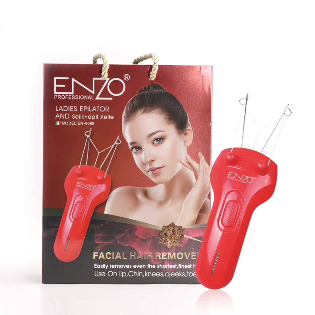 ماكينة خيط لإزالة شعر الوجه من جذوره بخيوط قطنية ماركة ENZO | ENZO ماكينة خيط لإزالة شعر الوجه من جذوره بخيوط قطنية ماركة ENZO | ENZO