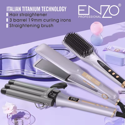 بكج العروسة للعناية بالشعر 3 بـ 1 بدرجة "990 فهرنهايت" من ENZO-موديل EN-3956