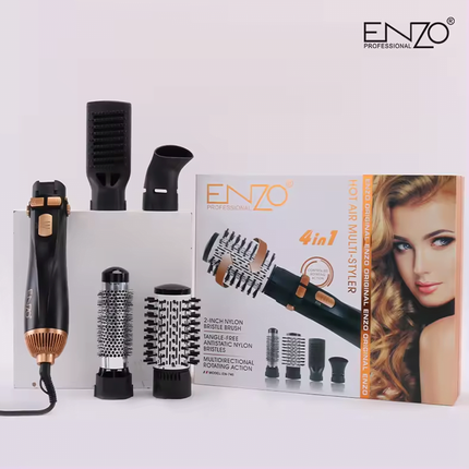 بكج فرشاة الشعر الدوارة 4 بـ 1 بحرارة عالية ماركة ENZO الإيطالية - EN-746