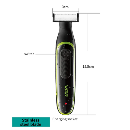 ماكينة حلاقة رجالية مقاومة للماء للوجه والجسم ماركة VGR موديل V-017