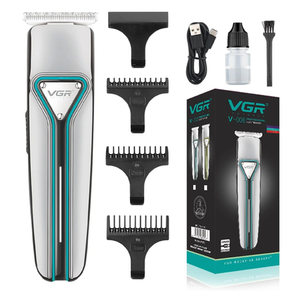 ماكينة حلاقة قابلة لإعادة الشحن مع 3 امشاط من VGR - موديل v-008