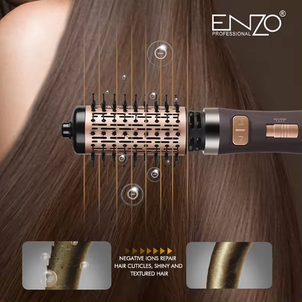 فرشاة شعر 2 بـ 1 بتصميم عصري قوة "1500 واط" ماركة ENZO موديل - EN-743