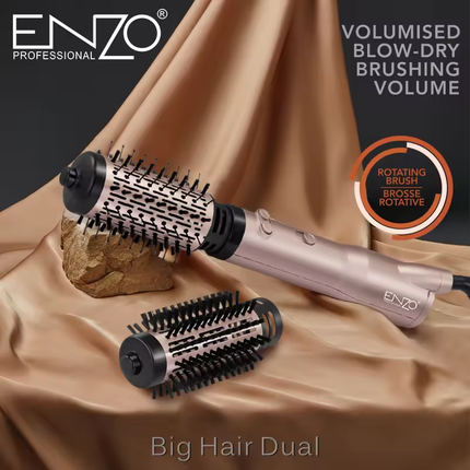 فرشاة دوارة لـ سشوار وتجفيف الشعر 2 بـ 1 ماركة ENZO الايطالية - موديل EN-741