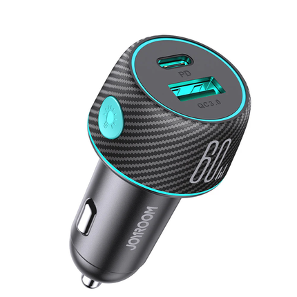شاحن سيارة مع إضاءة بمنافذ USB+USB-C / Type-C من JOYROOM