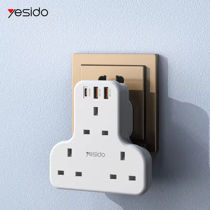 فيش/عضمة حائط كهربائية متعددة المنافذ بـ قوة "3250 واط" ماركة YESIDO