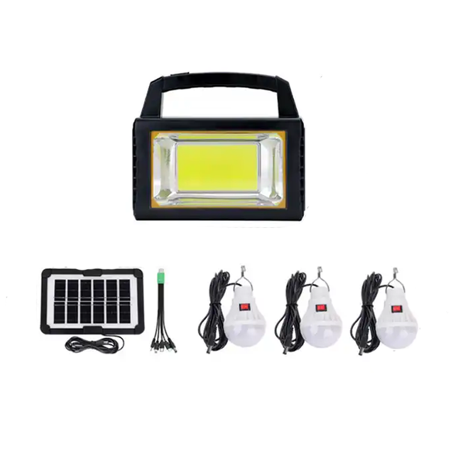 نظام اضاءة يعمل بالطاقة الشمسية مع 3 لمبات وشاحن - موديل cc023-1