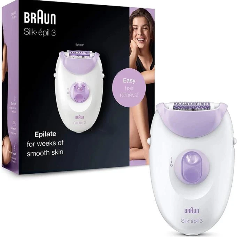 ماكينة ازالة الشعر من جذوره مع ضوء بـ ملاقط التيتانيوم ماركة BRAUN |