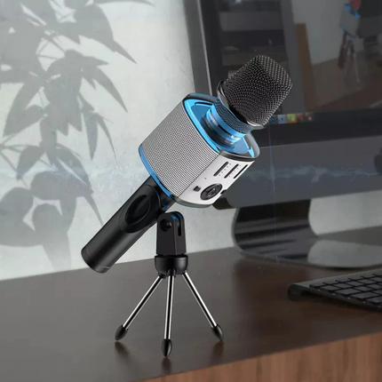 ميكروفون كاريوكي لاسلكي محمول مع قاعدة ستاند ماركة YESIDO