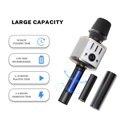 ميكروفون كاريوكي لاسلكي محمول مع قاعدة ستاند ماركة YESIDO