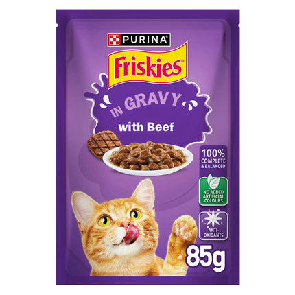 Friskies Beef in Gravy Wet Cat Food Pouch 85g